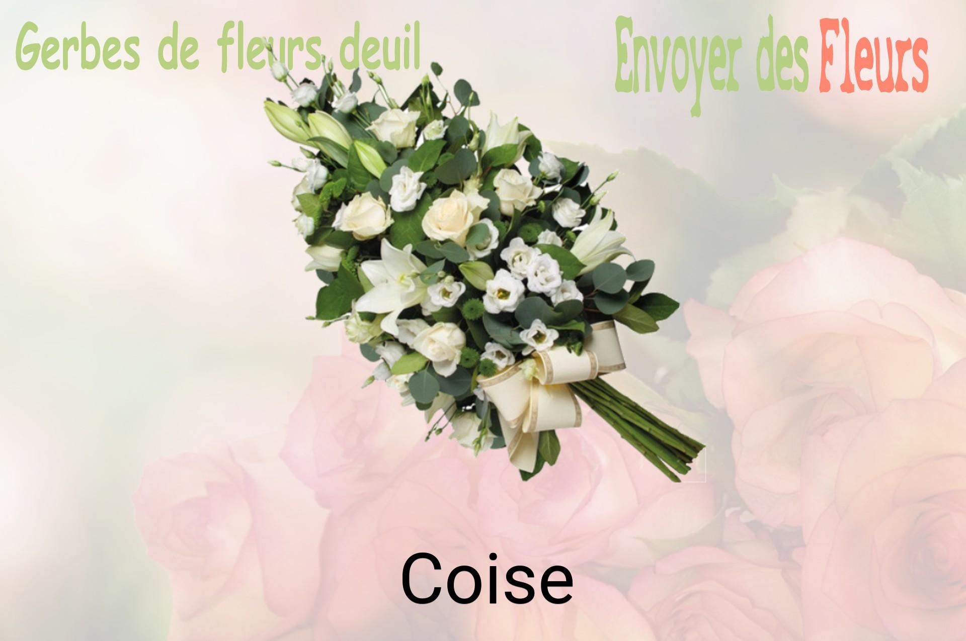 Gerbe de fleurs de deuil livrée à Coise